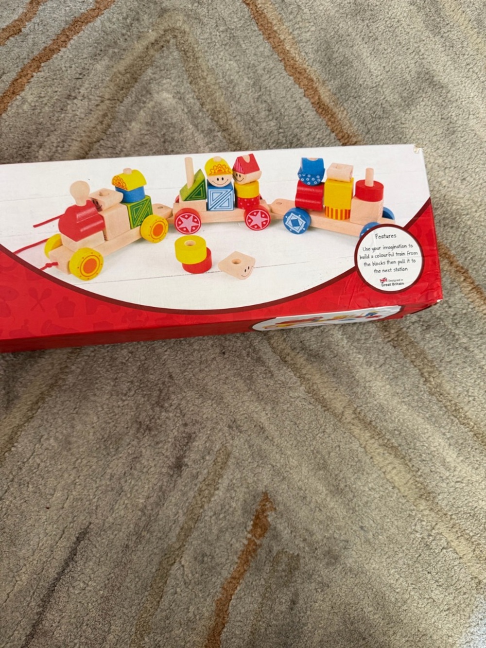 Multicolor Wooden Build-Up Pull Train - Stacking Block Set - Picture 5 of 6